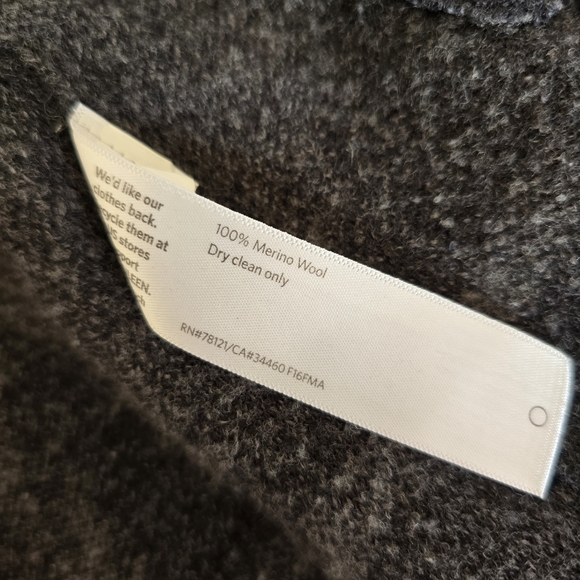 Eileen Fisher 100% Merino Wool Windowpane Open CarWomen's Gray Checkered Sweater - Picture 9 of 9